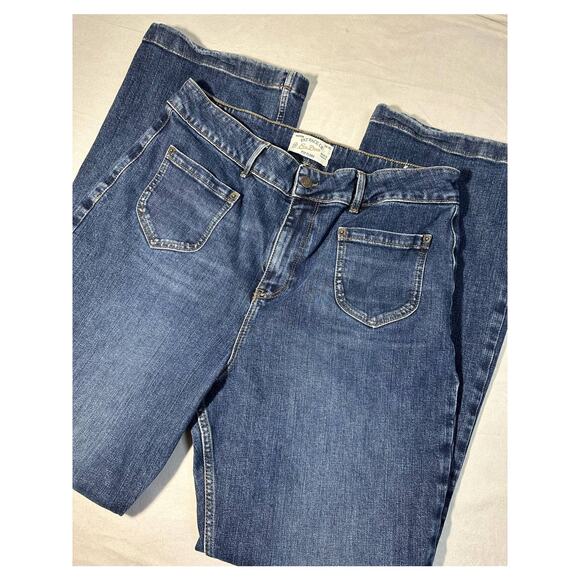 Fat Face UK Dark Wash Woman's Fit Flare Jeans Size 16L - Picture 2 of 7